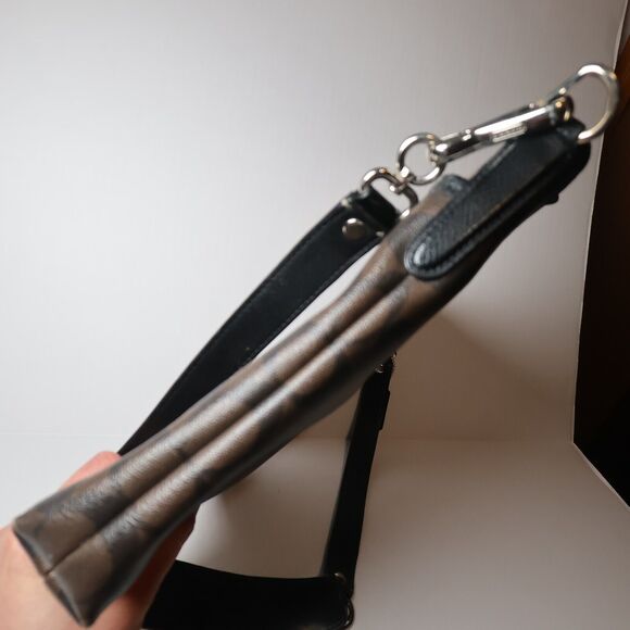 Coach Leather Crossbody Messenger Shoulder Bag Brown & Black Signature C Pattern - Picture 8 of 13